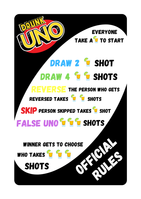 Printable Free Printable Drunk Uno Rules Pdf Printable Word Searches